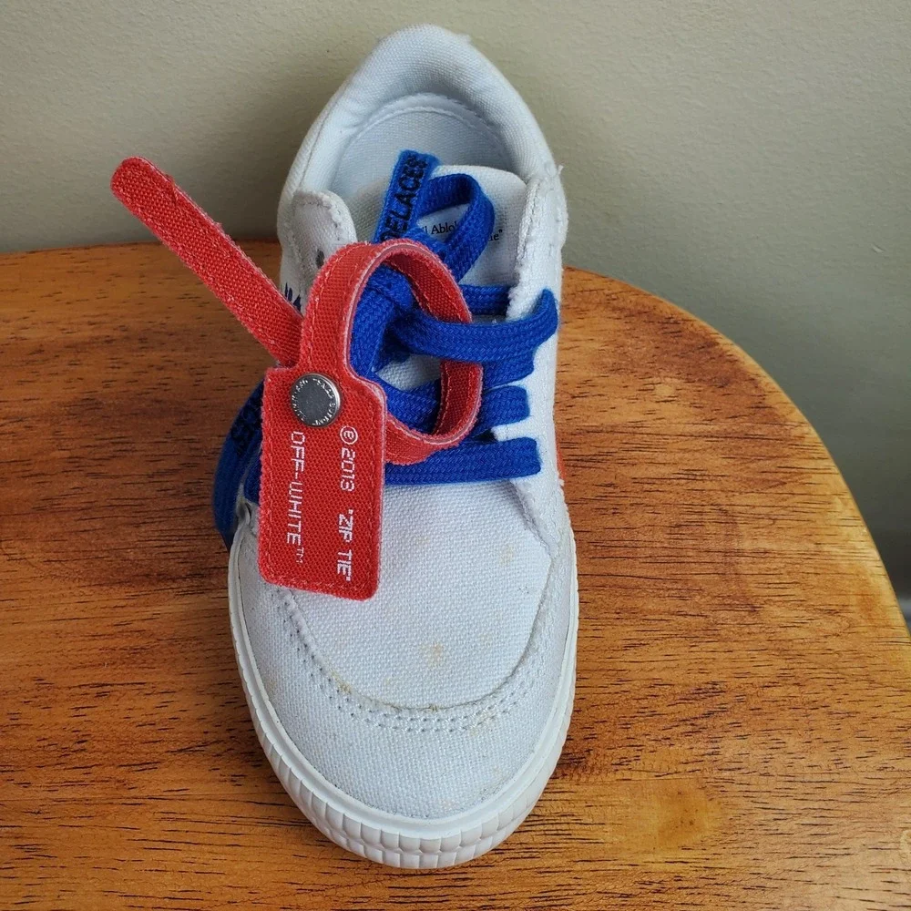 Kids Off White Monster Virgil Abloh White Sneakers Zip Tie Vulcanized 26